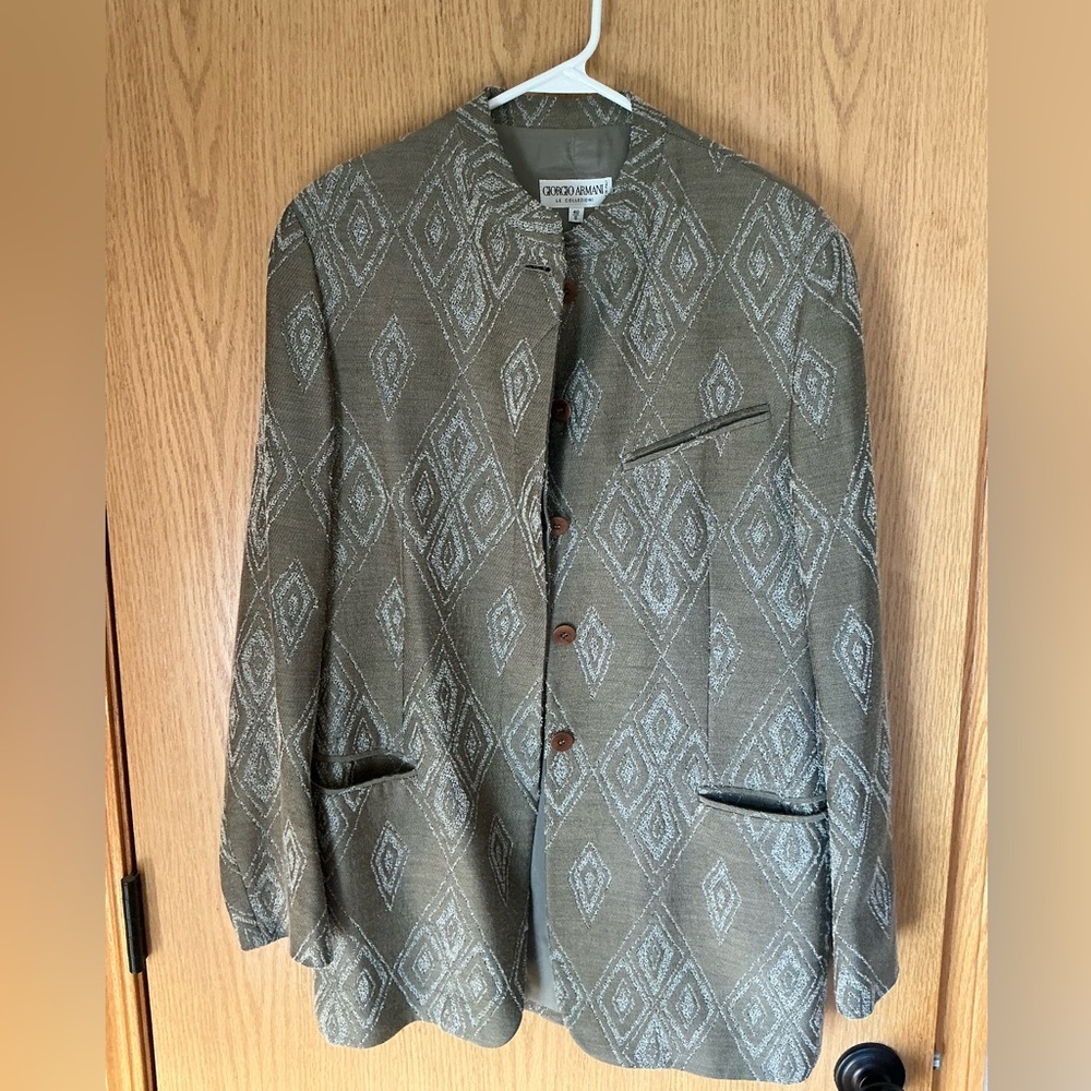 Giorgio Armani LE COLLEZIONI made in Italy blazer coat jacket button front 40 6